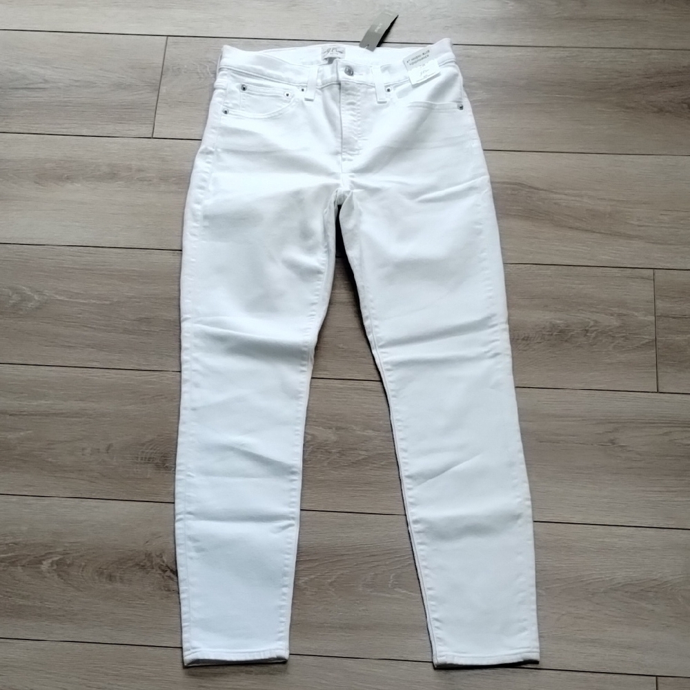 Nwt J.Crew Toothpick High Rise Women's White Jeans Size 28